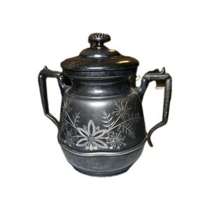 Antique Silver Creamer Pitcher 1800s By Simpson Hall Miller & Co Treble Plate